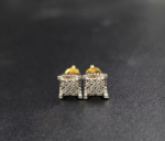 Iced Square Stud Earrings 925 sterling silver
