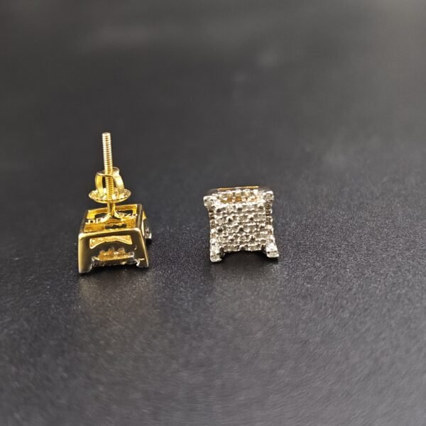 Iced Square Stud Earrings 925 sterling silver