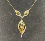 Womens Fancy Minimalist Necklace 14k Yellow Gold Plated 925 Silver