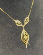 Womens Fancy Minimalist Necklace 14k Yellow Gold Plated 925 Silver