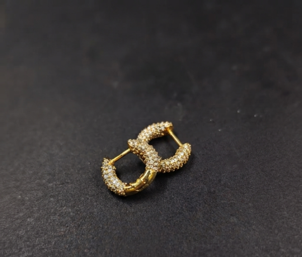 Iced Men's Diamond Tiny Hoop Earring In 925 Sterling Silver
