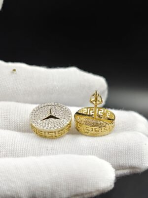 Mercedes Circle Stud Earring 925 Sterling Silver