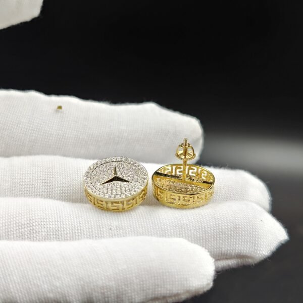 Mercedes Circle Stud Earring 925 Sterling Silver