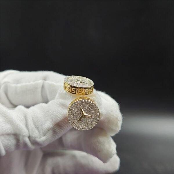 Mercedes Circle Stud Earring 925 Sterling Silver