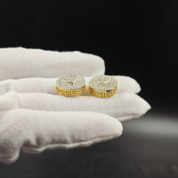 Mercedes Circle Stud Earring 925 Sterling Silver