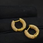 Iced Men's Diamond Tiny Hoop Earring In 925 Sterling Silver