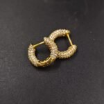 Iced Men's Diamond Tiny Hoop Earring In 925 Sterling Silver