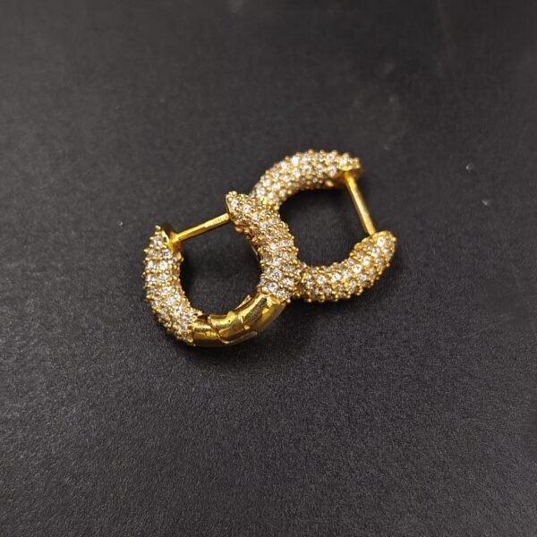 Iced Men's Diamond Tiny Hoop Earring In 925 Sterling Silver