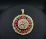Diamond With Multicolor Enamel Logo Pendant 925 Sterling Silver