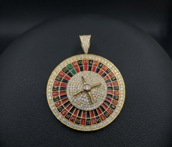 Diamond With Multicolor Enamel Logo Pendant 925 Sterling Silver
