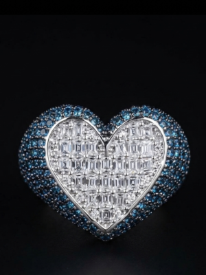 Beautiful Heart Ring For Women's In London Blue Topaz With 925 Sterling Silver