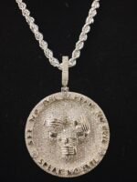 Bust Down 3 Evil Skull Medallion Diamond Pendant 925 Sterling Silver