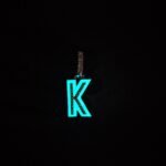 Night Glow Enamle Diamond Custom Initial K Letter Pendant 925 Sterling Silver With Rope Chain 20 Inches