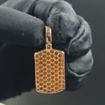 Men's Diamond Dog Tag Charm Pendant For Men's 925 Sterling Silver