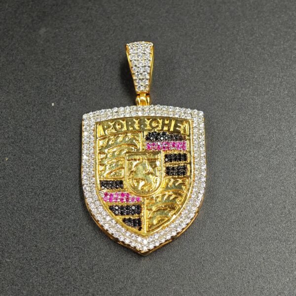 Men's Multi Color Lab Created Diamond Pendant 925 Sterling Silver