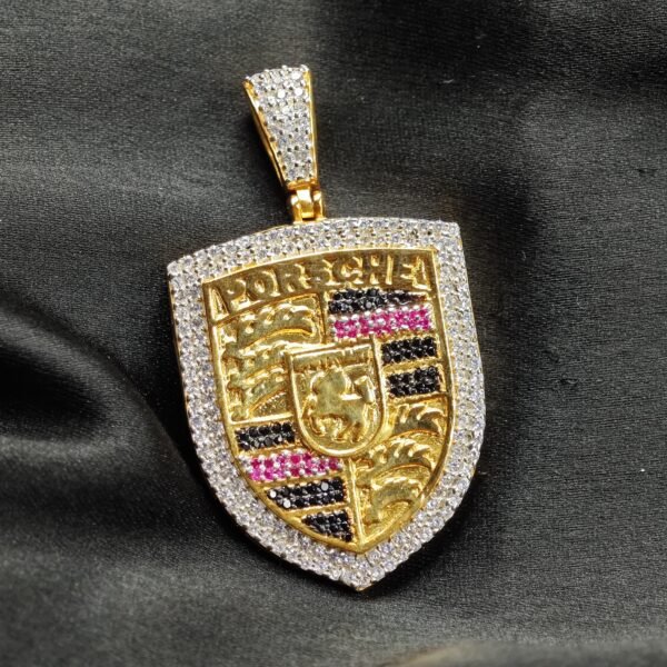 Men's Multi Color Lab Created Diamond Pendant 925 Sterling Silver