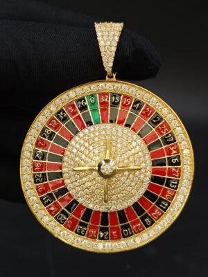 Diamond With Multicolor Enamel Logo Pendant 925 Sterling Silver