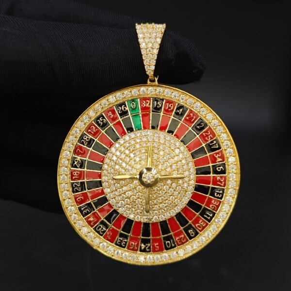 Diamond With Multicolor Enamel Logo Pendant 925 Sterling Silver