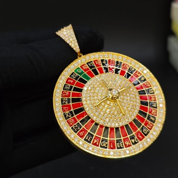 Diamond With Multicolor Enamel Logo Pendant 925 Sterling Silver