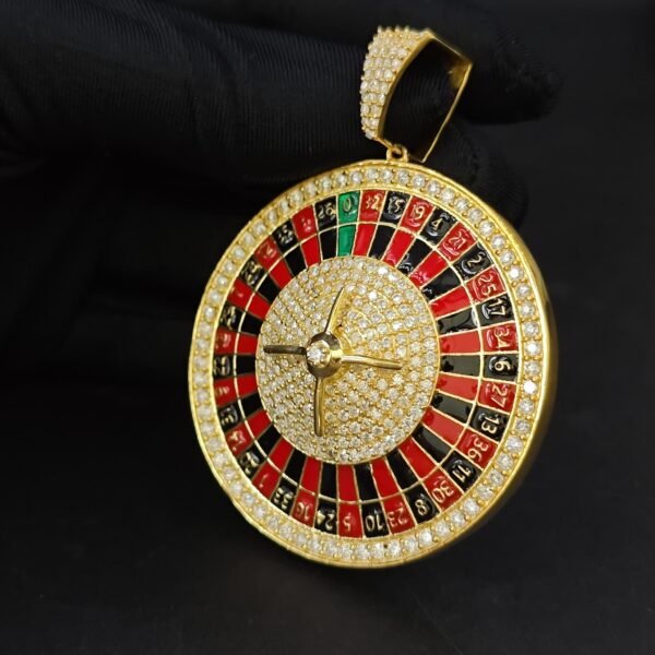 Diamond With Multicolor Enamel Logo Pendant 925 Sterling Silver