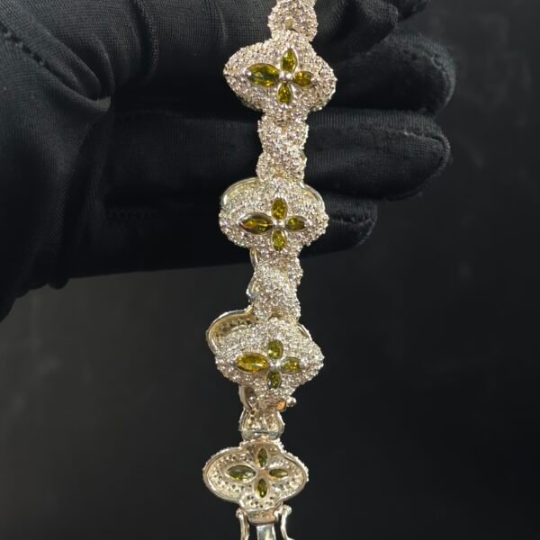 Round & Marquise Diamond Tennis Bracelet 925 Sterling Silver