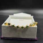 White & Green Diamond Beautiful Tennis Bracelet For Women's 925 Sterling Silver