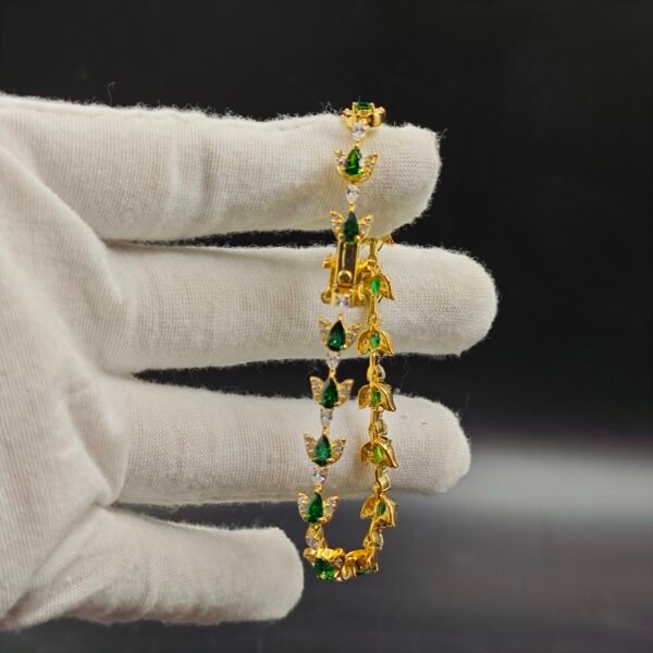 White & Green Diamond Beautiful Tennis Bracelet For Women's 925 Sterling Silver