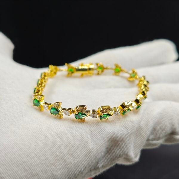 White & Green Diamond Beautiful Tennis Bracelet For Women's 925 Sterling Silver