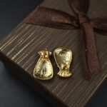 Soild Metal US Doller Stud Earring For Women's 925 Sterling Silver