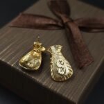 Soild Metal US Doller Stud Earring For Women's 925 Sterling Silver