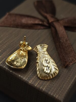 Soild Metal US Doller Stud Earring For Women's 925 Sterling Silver