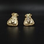 Soild Metal US Doller Stud Earring For Women's 925 Sterling Silver