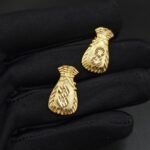 Soild Metal US Doller Stud Earring For Women's 925 Sterling Silver