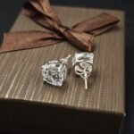 7mm Round Diamond Screw Back Earring For Men's 925 Sterling Silver