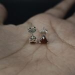 Heart 5mm Garnet Lab Created Diamond Solitaire Stud Earring 925 Sterling Silver