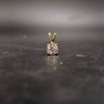 6mm Round Women's Bunny Loop Solitaire Diamond Pendant 925 Sterling Silver