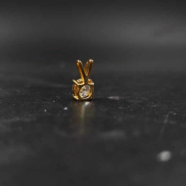 6mm Round Women's Bunny Loop Solitaire Diamond Pendant 925 Sterling Silver