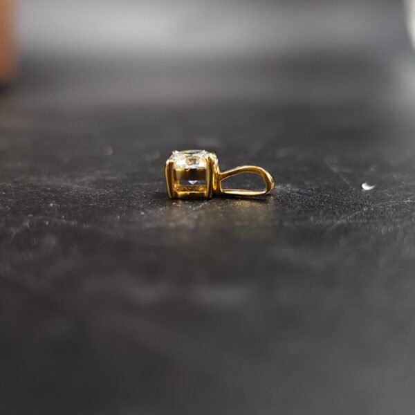 6mm Round Women's Bunny Loop Solitaire Diamond Pendant 925 Sterling Silver