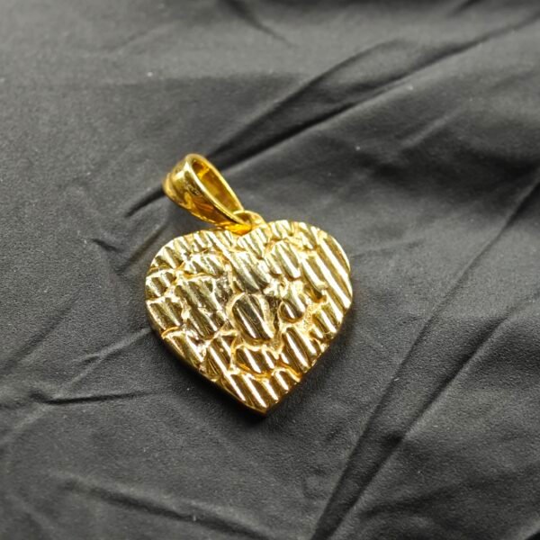 Real Solid Metal Nugget Style Heart Pendant 925 Sterling Silver