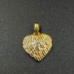 Real Solid Metal Nugget Style Heart Pendant 925 Sterling Silver