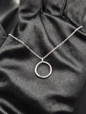 Daily Wear Circle Tiny Pendant For Women's In Solid Mtal 925 Sterling Silver