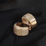 Diamond Half Eternity Couple Band Ring 925 Sterling Silver