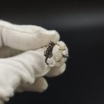 Black & White Diamond Cute 2 Cat Ring For Daughter 925 Sterling Silver