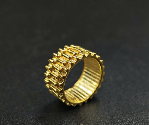 Real Solid Metal Rolex Band Eternity Ring In 925 Sterling Silver