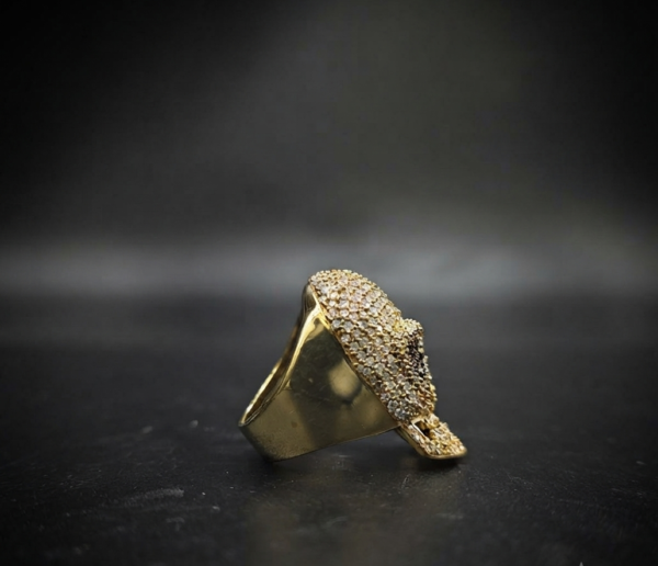 Black & White Diamond Men's Skull Ring 925 Sterling Silver