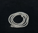 Attractive 5mm Round Diamond Tennis Link Necklace For Men's 925 Sterling Silver