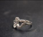 Diamond Cat Face Cute Toe Ring For Women's 925 Sterling Silver
