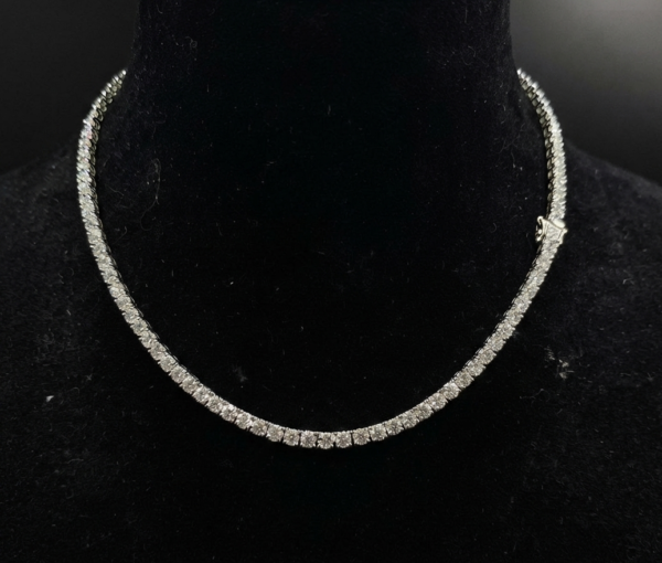 Attractive 5mm Round Diamond Tennis Link Necklace For Men's 925 Sterling Silver