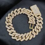 Men's Miami Charm Cuban Link Bracelet In Diamond With 925 Sterling Silver