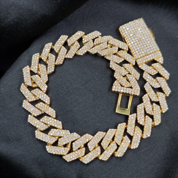 Men's Miami Charm Cuban Link Bracelet In Diamond With 925 Sterling Silver